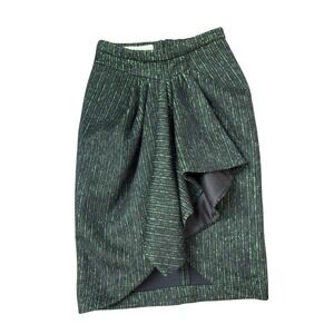 Tish Cox Skirt Ruffle Front Gathered Heavy‎ Fabric Tweed Modern Statement XXS